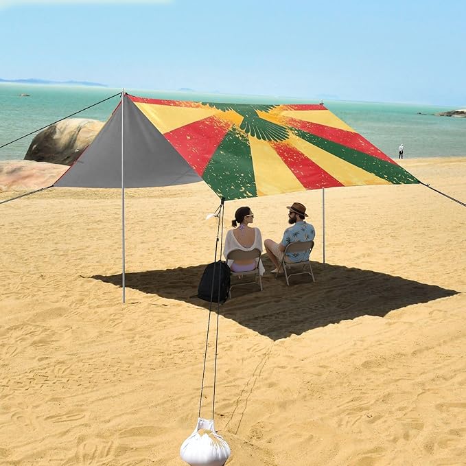 National Vietnam War Veterans Day Army Bird Stable Beach Tent UPF50 Water-Resistant Sun Shelter with Sand Pockets for Camping Trips Fishing Backyard Fun or Picnics