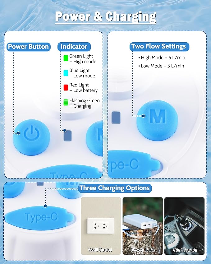 Subtoy Portable Camping Shower Outdoor Camp Shower