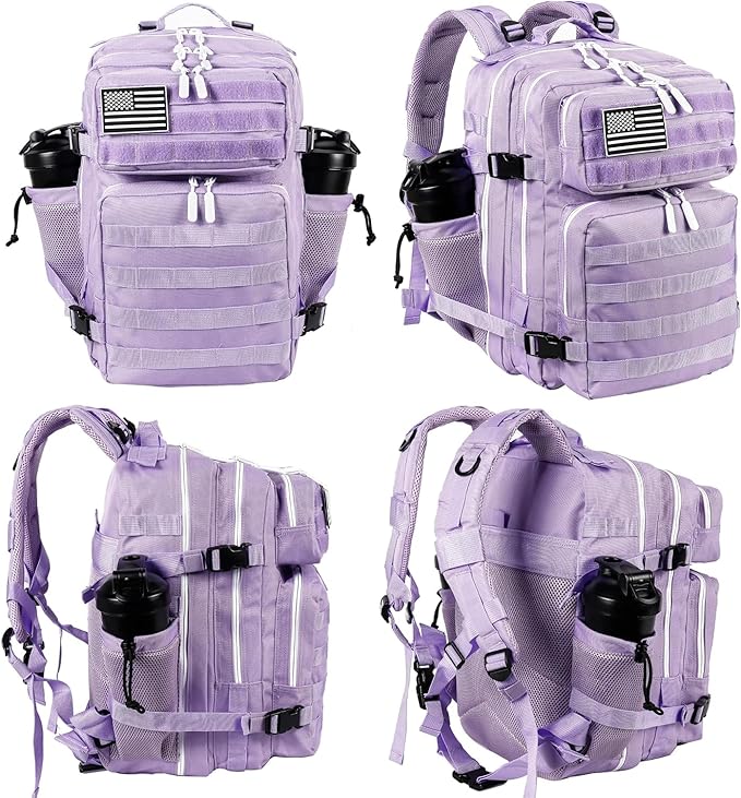 35L Hiking Tactical Backpack for Women Training Gym Fitness Bag Outdoor Camping Backpacks Travel Waterproof (Purple)