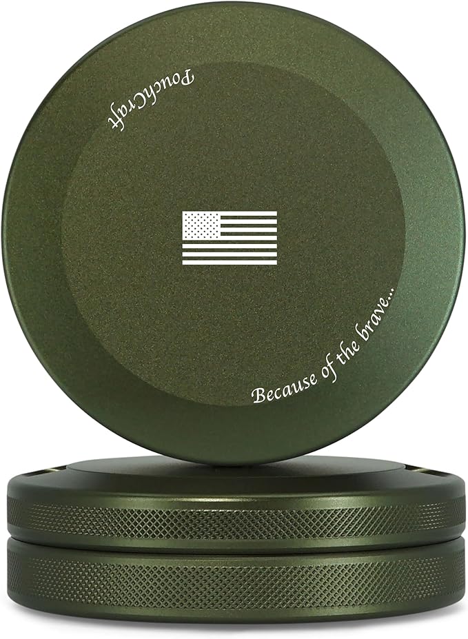 Metal Can | Metal Container for Pouches | Aluminum Used Pouch Storage Tin | Airtight O-Ring Moisture Odor Proof EDC Pocket Tin | Liberty or Death Edition (Forest Green)