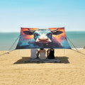ALAZA Cow Portrait Cartoon Nebula Beach Tent Sun Shelter Portable Canopy Sunshade for Outdoor Camping Picnics Backyard Fun 10x9 ft