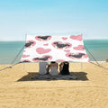 ALAZA Pink Dog Heart Pattern Beach Tent Sun Shelter Portable Canopy Sunshade for Outdoor Camping Picnics Backyard Fun 10x9 ft