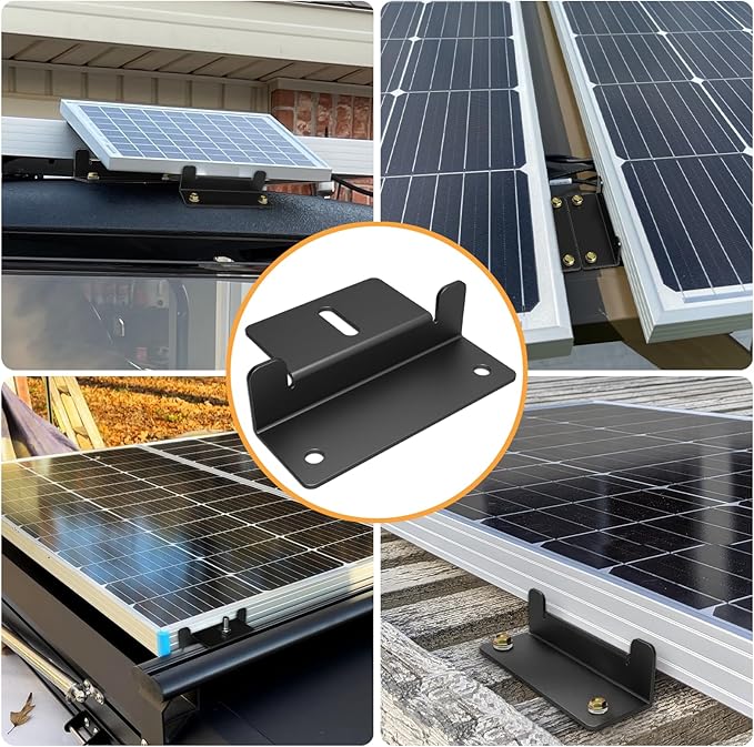 16 PCS Solar Panel Mounting Z BracketsLightweight Aluminum Solar Panel Mounting Brackets for RVs Trailers Boats Vans Campers