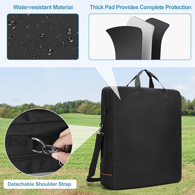 HODRANT Solar Panel Bag Carrying Case Compatible with Anker SOLIX PS30 PS100 PS200 Double-layer Storage Carrier for 2 Panels Protective Travel Organizer with Multi Pockets &amp Shoulder Strap