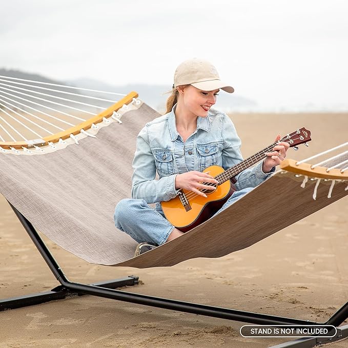 SUNCREAT Hammocks Outdoor Hammock with Spreader Bar Poolside Portable Hammock for Outside with Carrying Bag Coffee
