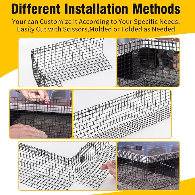 6in X 100ft Solar Panel Bird GuardSolar Panel roof Protection net 1/2inch Mesh PVC Black Vinyl Coated Galvanized net 70 Fastener ClipsUsed for BirdAnimal Control