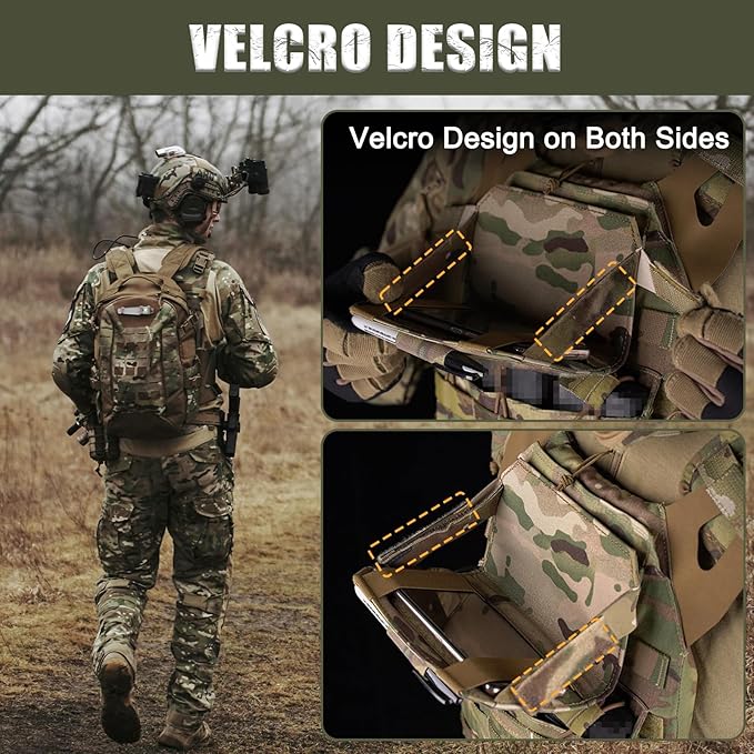 Tactical Phone Pack Holder for Men Lightweight Portable Phone Chest with MOLLE Strap for Outdoor Tactical Sports Plate Carrier Military Accessories Bag