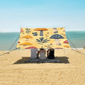 ALAZA Mushroom Green Leave Beach Tent Sun Shelter Portable Canopy Sunshade for Outdoor Camping Picnics Backyard Fun 10x9 ft
