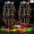 Solar Garden Lights Outdoor Decorative Waterproof 69LED Swaying Tree Solar Lights for Outside Butterfly Flower Lights Solar Power Yard Decor for Pathway Patio Lawn Grave Decorations
