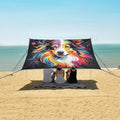 ALAZA Border Dog Beach Tent Sun Shelter UPF50+ Protection Beach Shade Canopy w/ 4 Sandbags for Outdoor Camping Fishing Backyard Fun Picnic 10x9 ft
