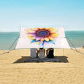 ALAZA Rainbow Sunflower Beach Tent Sun Shelter UPF50+ Protection Beach Shade Canopy w/ 4 Sandbags for Outdoor Camping Fishing Backyard Fun Picnic 10x9 ft