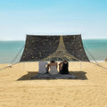 ALAZA Gold Eiffel Tower Starry Sky Beach Tent Sun Shelter UPF50+ Protection Beach Shade Canopy w/ 4 Sandbags for Outdoor Camping Fishing Backyard Fun Picnic 10x9 ft