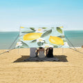 ALAZA Lemon Pattern Light Blue Background Hand-Painted Beach Tent Sun Shelter Portable Canopy Sunshade for Outdoor Camping Picnics Backyard Fun 10x9 ft