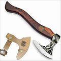 SHINY CRAFTS-Viking Axe Bearded Axe Tomahawk Birthday Gifts-Handmade Norse Viking Axe with Carbon Steel Head Ashwood Handle is Polished Viking Gifts for Men with Leather Sheath (SCA 05)