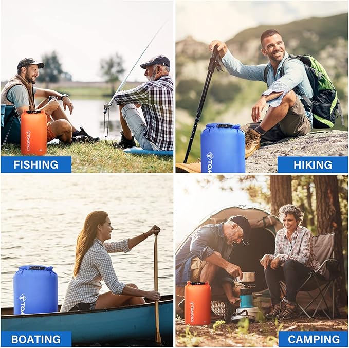 TOMSHOO Dry Bag 3-Pack/5-Pack Lightweight Waterproof Bags Roll Top Sack Set Keeps Gear Dry for Hiking Beach Fishing Kayaking Boating Swimming Camping