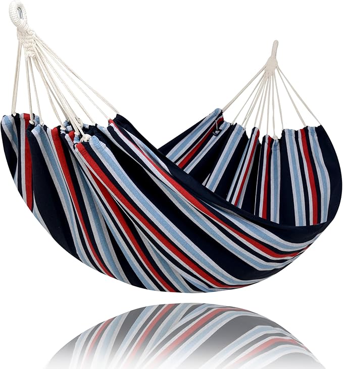 SUNCREAT Hammocks Outdoor Camping Double Hammock Extra Large 2 Person Hammock for Camping Navy &amp Red