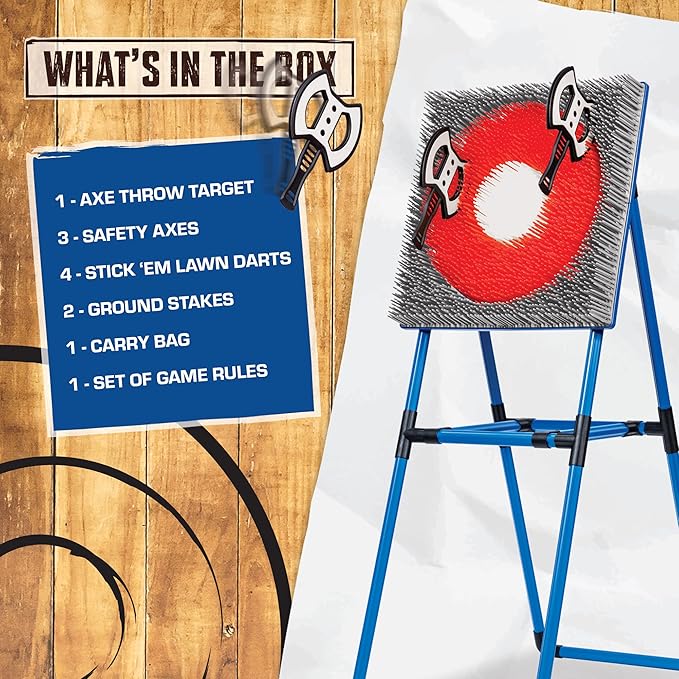 Eastpoint Axe Throw &amp Lawn Dart Target Sets - Bristle Axe Throwing Target &amp 2-in-1 Combo Backyard Game for Indoors and Outdoors