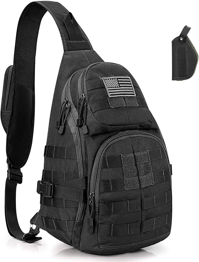 G4Free Tactical EDC Sling Backpack Military Rover Shoulder Sling Bag Pack with Pistol Holster for Concealed Carry | EDC Pack Pistol Holster Concealed Carry