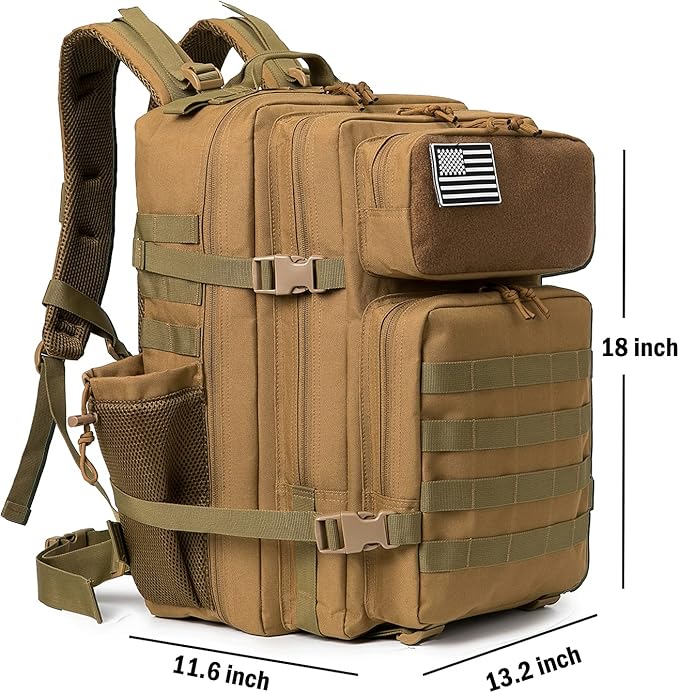 QT&ampQY 25L/45L Military Tactical Backpack For Men Molle Daypack 3 Day Bug Out Bag Hiking Rucksack With Bottle Holder