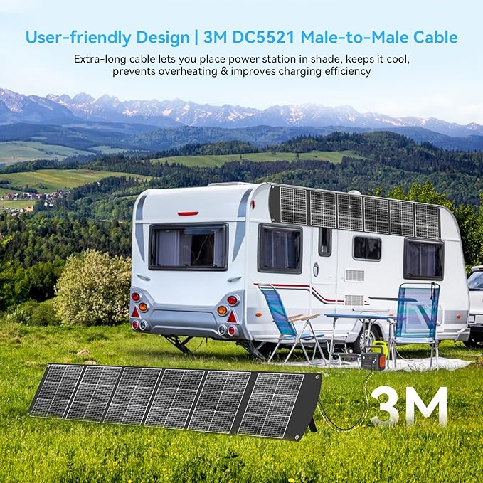 Ecosonique 300W Portable Solar Panel for Most Power Stations Foldable &amp Lightweight Solar Suitcase with Kickstands 40V MC4 &amp Multi-Output for Solar Generators RVs Camping and Outdoor Use