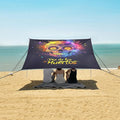 ALAZA Sugar Skull Dia De Los Muertos Beach Tent Sun Shelter UPF50+ Protection Beach Shade Canopy w/ 4 Sandbags for Outdoor Camping Fishing Backyard Fun Picnic 10x9 ft