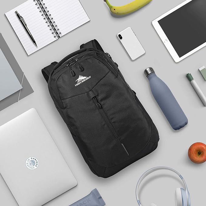 High Sierra Swerve Pro Backpack with Laptop Pocket + Tablet Sleeve Fits most 17” Laptops 27L Black