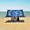 ALAZA Ice Lion Portrait Beach Tent Sun Shelter UPF50+ Protection Beach Shade Canopy w/ 4 Sandbags for Outdoor Camping Fishing Backyard Fun Picnic 10x9 ft