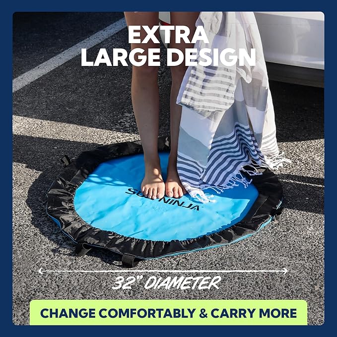 SUN NINJA Portable Shower Bundle with Wetsuit Changing Mat Outdoor Cleaning Kit Versatile for Beach Camping Boat