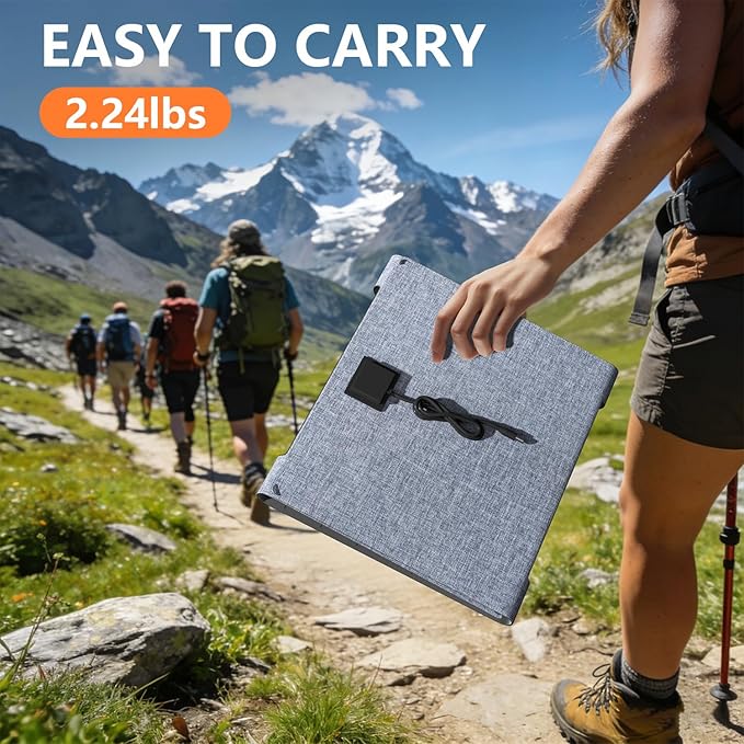 HOWEASY Solar Generator 135W(270W Peak) Portable Power Station with 30W Solar PanelPower Bank with 110V AC Outlet for Camping Home Outdoor Emergency