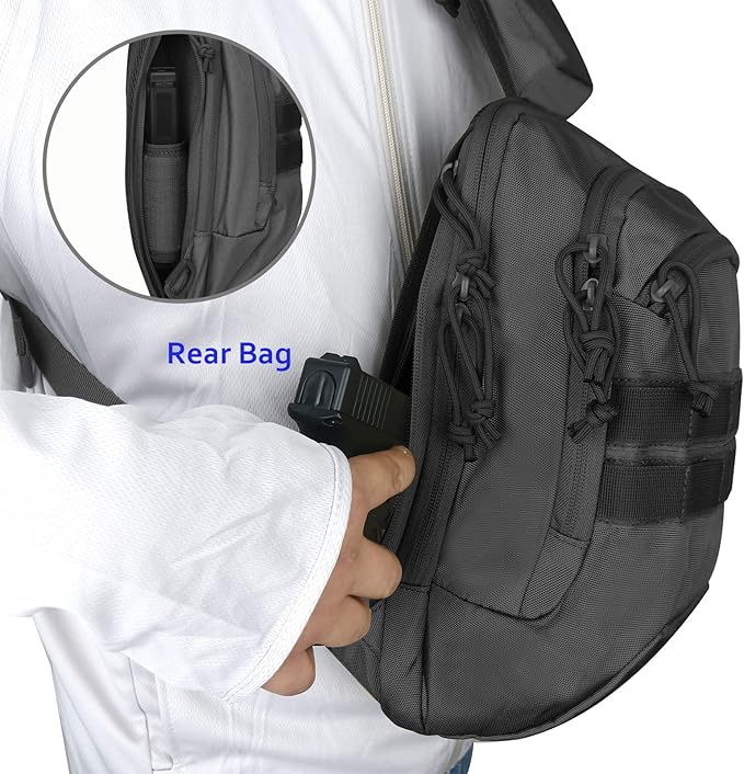 Tactical Sling Chest Bag EDC Shoulder Pack Universl Dual Holster CCW Compact Bags Concealed Carry Backpack