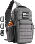 Rover Sling Pack Tactical Shoulder Sling Bag Backpack with Bottle Holder Crossbody Chest Bag Grey