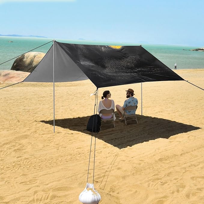 ALAZA Black Cat's Eyes Beach Tent Sun Shelter Portable Canopy Sunshade for Outdoor Camping Picnics Backyard Fun 10x9 ft