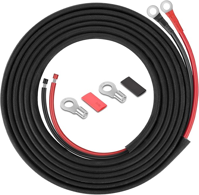 10 Gauge Battery Cable 10 Gauge Wire Connect Charge Controller to Battery Cable for Solar Panels Automotives RVs Motorcycles Boats (10AWG 16FT)