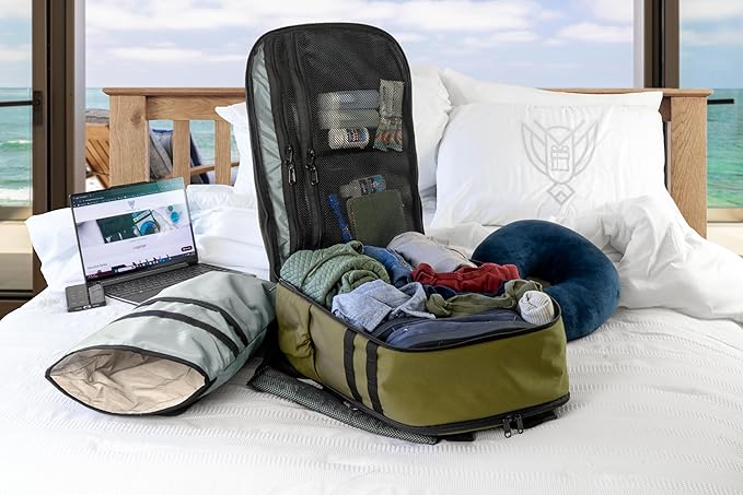 Xtreme Sight Line ~ Large Backpack ~ 16 Laptop Backpack with Removable Faraday Sleeve ~ Heavy-Duty Foam Padded &amp Multiple Large Compartments ~ 1000D Nylon/Spacer Mesh ~ OD Green