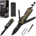 Multi Pocket Knife 22 in 1Survival Gear EDC Tools with Nylon Sheath Emergency Camping Hiking Hunting Gift for Men Women (Desert Gray)