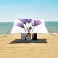 ALAZA Transparent Calla Lily Flowers Beach Tent Sun Shelter UPF50+ Protection Beach Shade Canopy w/ 4 Sandbags for Outdoor Camping Fishing Backyard Fun Picnic 10x9 ft