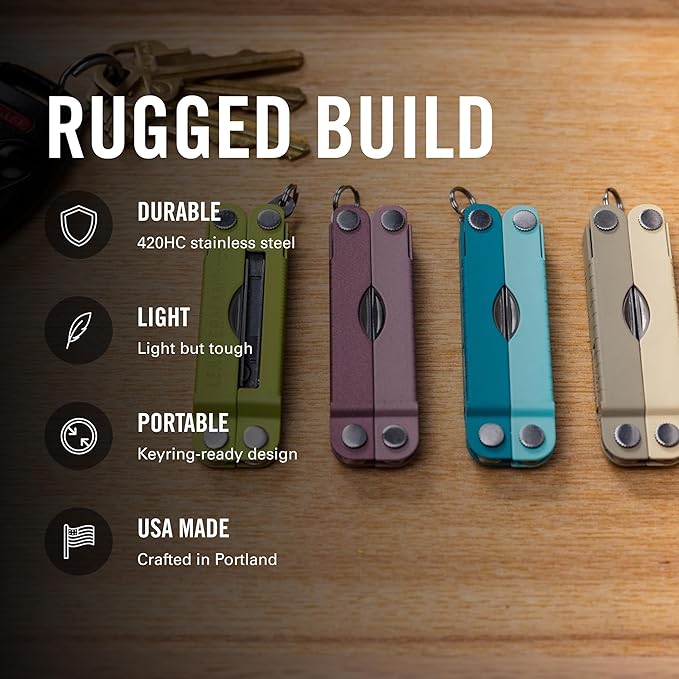LEATHERMAN Micra Keychain Multi-tool with Grooming Tools Mini Pocketknife for Everyday Carry (EDC) Hobbies &amp Outdoors Built in the USA Heathered Blush
