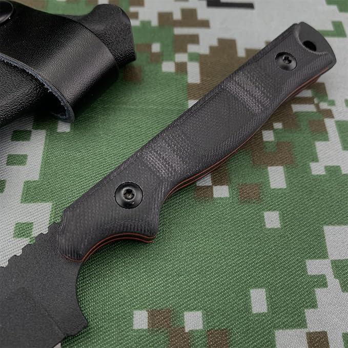 7.6 Small EDC Fixed Blade Knife Full Tang 8Cr13Mov Steel Blade G10 Handle with Kydex Sheath Everyday Carry for Outdoor &amp Camping Tool