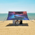 ALAZA Wolves in Galaxy Beach Tent Sun Shelter UPF50+ Protection Beach Shade Canopy w/ 4 Sandbags for Outdoor Camping Fishing Backyard Fun Picnic 10x9 ft
