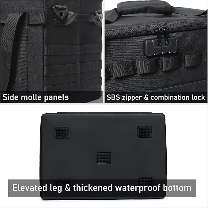 Tactical Sling Backpack and 38L Camping Storage Bag with Combination Lock