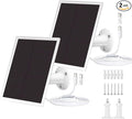 2 Packs Solar Panel for Ring Security Camera Premium 5V USB Solar Panel Charger IP65 Waterproof Compatible with Outdoor Rechargeable Battery Powered Cam 9.8ft USB Cable 360 Adjustable Bracket