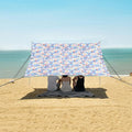 ALAZA Colorful Cherry Blossom Flower Beach Tent Sun Shelter UPF50+ Protection Beach Shade Canopy w/ 4 Sandbags for Outdoor Camping Fishing Backyard Fun Picnic 10x9 ft