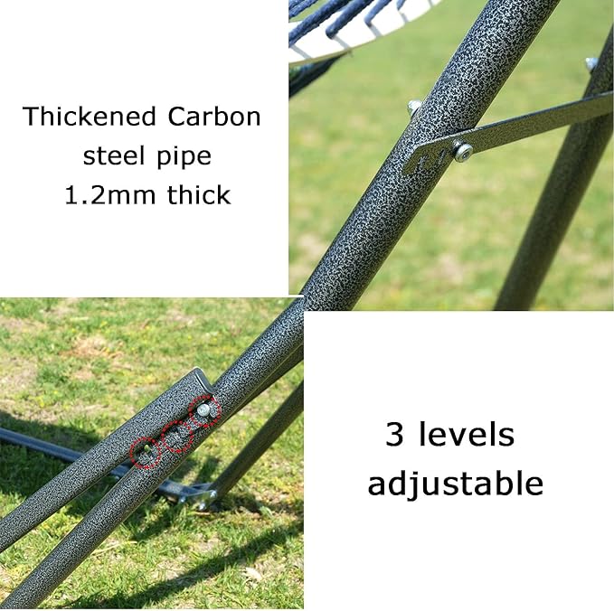 Hammock with Stand Can Bear 350kg Adjustable Swing Holder Rackfor Outdoor Patio Travel(with Hammock)(Red)