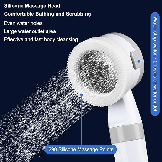 Portable Camping Shower Outdoor Camp Shower Pump Upgrade Rechargeable Electric Showing Pump with 2 Spray Modes 2M Long Hose for Camping Hiking Traveling RV