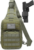 ATBP Tactical Sling Backpack with Holster Military Crossbody Bag for Men Single Shoulder Back Pack 10L