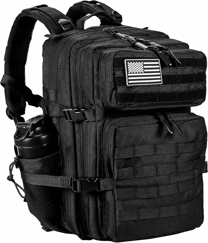 35L Hiking Tactical Backpack for Women Training Gym Fitness Bag Outdoor Camping Backpacks Travel Waterproof (Black)