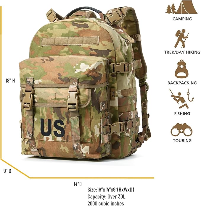 MT Military Army MOLLE 2 Tactical Assault Backpack Rifleman 3 Day Pack Medium Rucksack