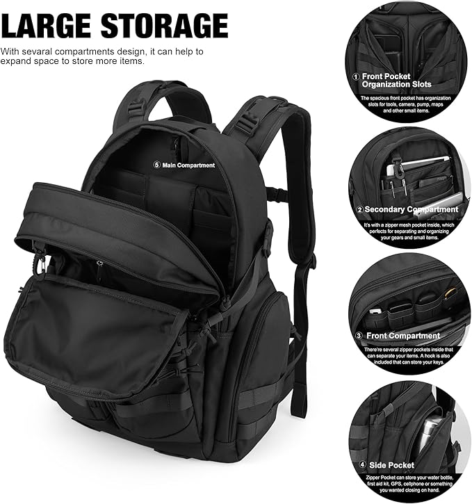 Mardingtop 40L Molle Tactical BackpackMilitary backpack for Men Cordura Backpack for HikingCampingHunting