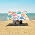 ALAZA Colorful Easter Egg Leave Happy Easter Beach Tent Sun Shelter Portable Canopy Sunshade for Outdoor Camping Picnics Backyard Fun 10x9 ft