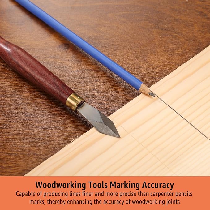 Professional Woodworking Marking Knife – 7.09 Inch Layout Woodworking Tools Sharp High-Carbon Steel Blade Hardwood Handle Precise Wood Working Tools and Accessories for Carpenter Carpentry
